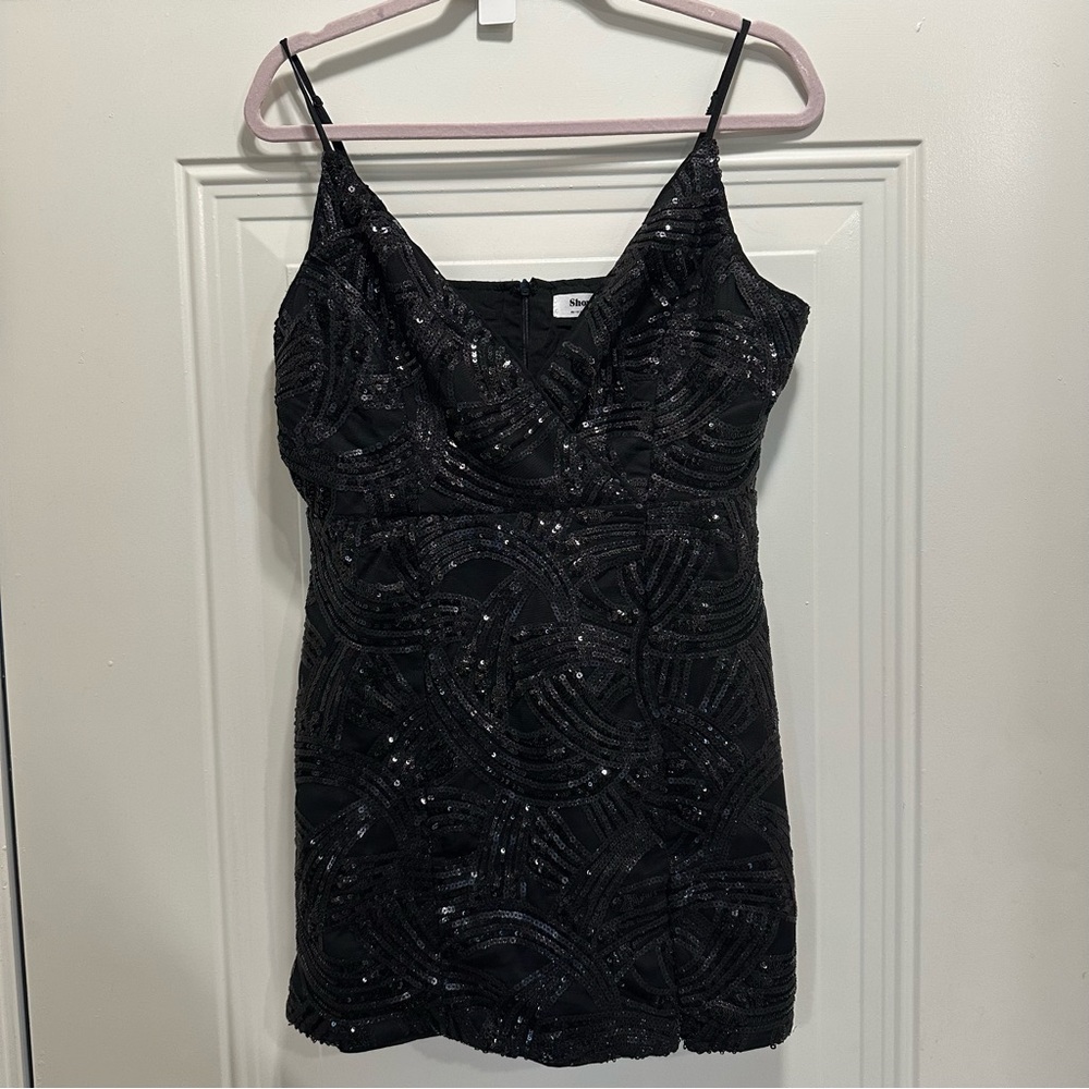 Showpo Black Sequin Mini Dress
